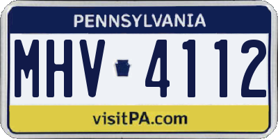 PA license plate MHV4112