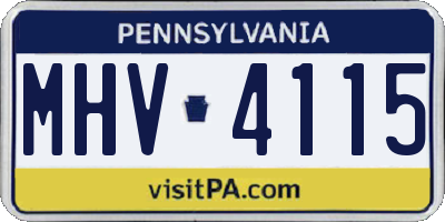 PA license plate MHV4115