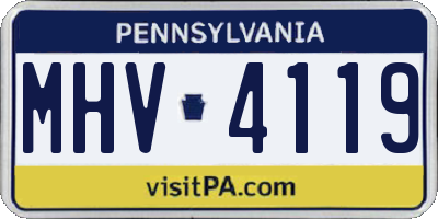 PA license plate MHV4119