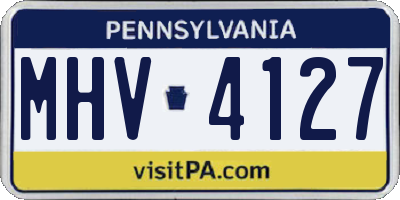 PA license plate MHV4127
