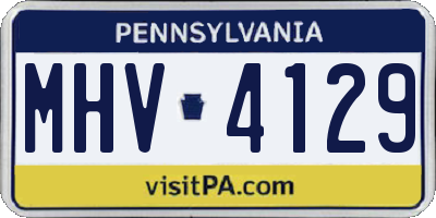 PA license plate MHV4129