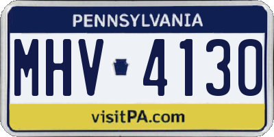 PA license plate MHV4130