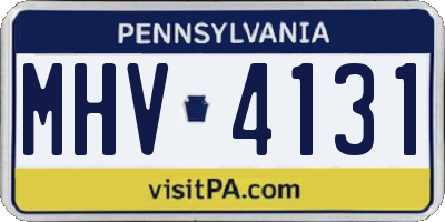 PA license plate MHV4131