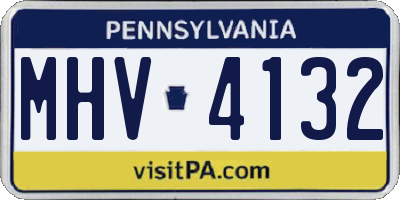 PA license plate MHV4132
