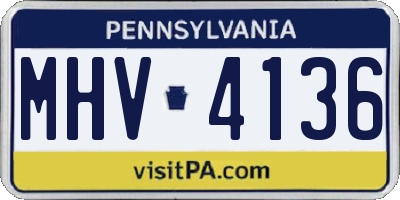 PA license plate MHV4136