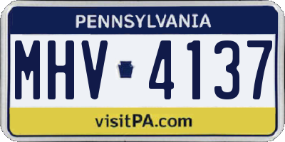 PA license plate MHV4137