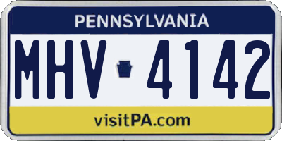 PA license plate MHV4142