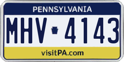 PA license plate MHV4143