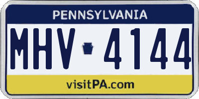 PA license plate MHV4144