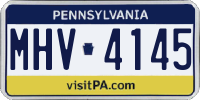 PA license plate MHV4145