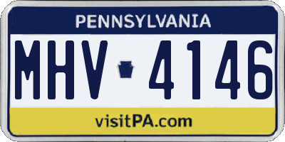 PA license plate MHV4146