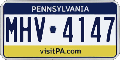 PA license plate MHV4147