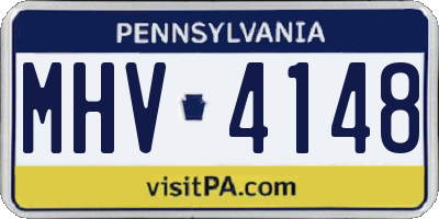 PA license plate MHV4148