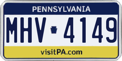 PA license plate MHV4149
