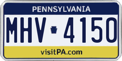PA license plate MHV4150