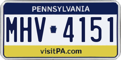 PA license plate MHV4151