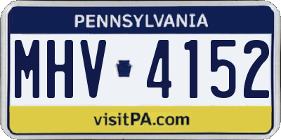 PA license plate MHV4152