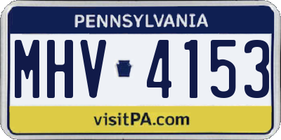 PA license plate MHV4153