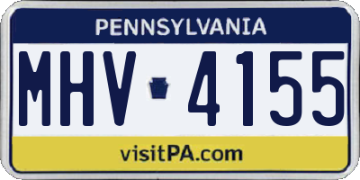 PA license plate MHV4155