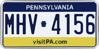 PA license plate MHV4156
