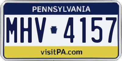 PA license plate MHV4157
