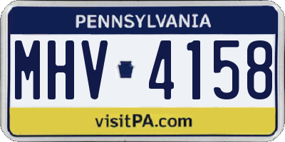 PA license plate MHV4158