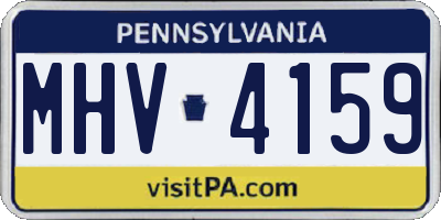 PA license plate MHV4159