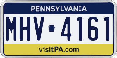 PA license plate MHV4161