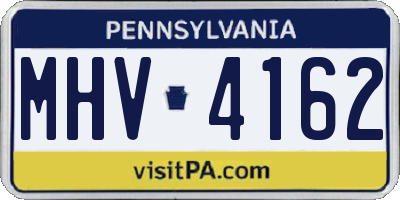 PA license plate MHV4162