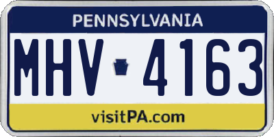 PA license plate MHV4163
