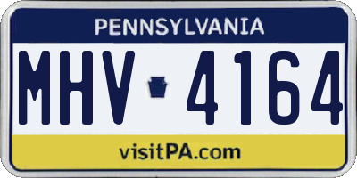 PA license plate MHV4164