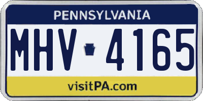 PA license plate MHV4165