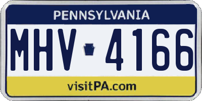 PA license plate MHV4166