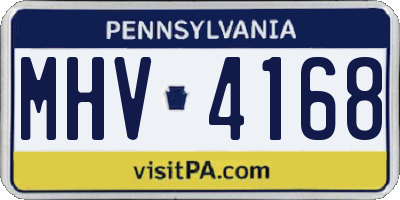 PA license plate MHV4168