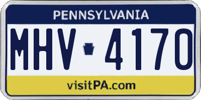 PA license plate MHV4170