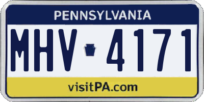 PA license plate MHV4171