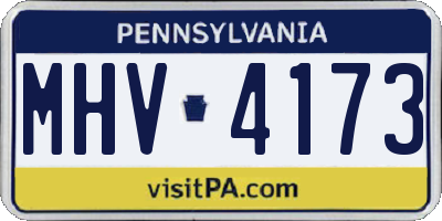 PA license plate MHV4173