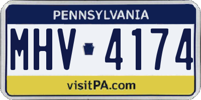 PA license plate MHV4174