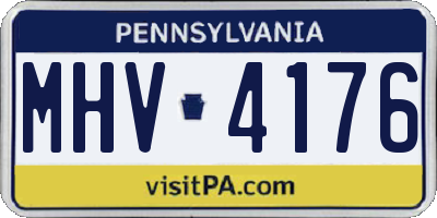 PA license plate MHV4176