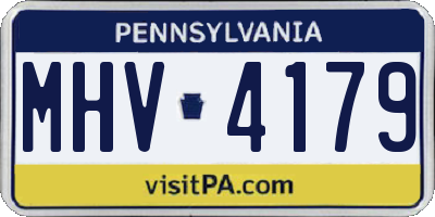 PA license plate MHV4179
