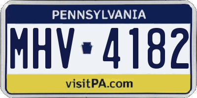 PA license plate MHV4182