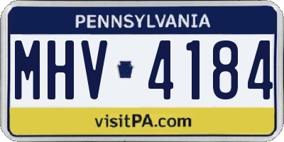 PA license plate MHV4184