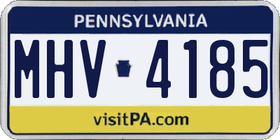 PA license plate MHV4185