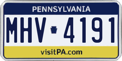 PA license plate MHV4191