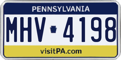 PA license plate MHV4198