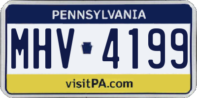 PA license plate MHV4199