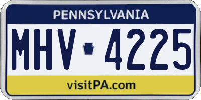 PA license plate MHV4225