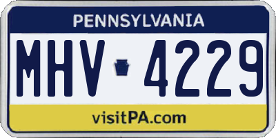 PA license plate MHV4229