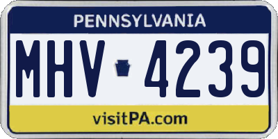 PA license plate MHV4239