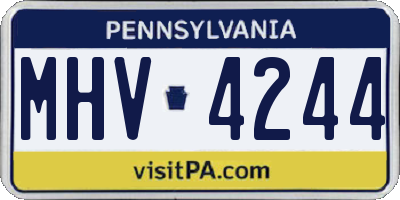 PA license plate MHV4244